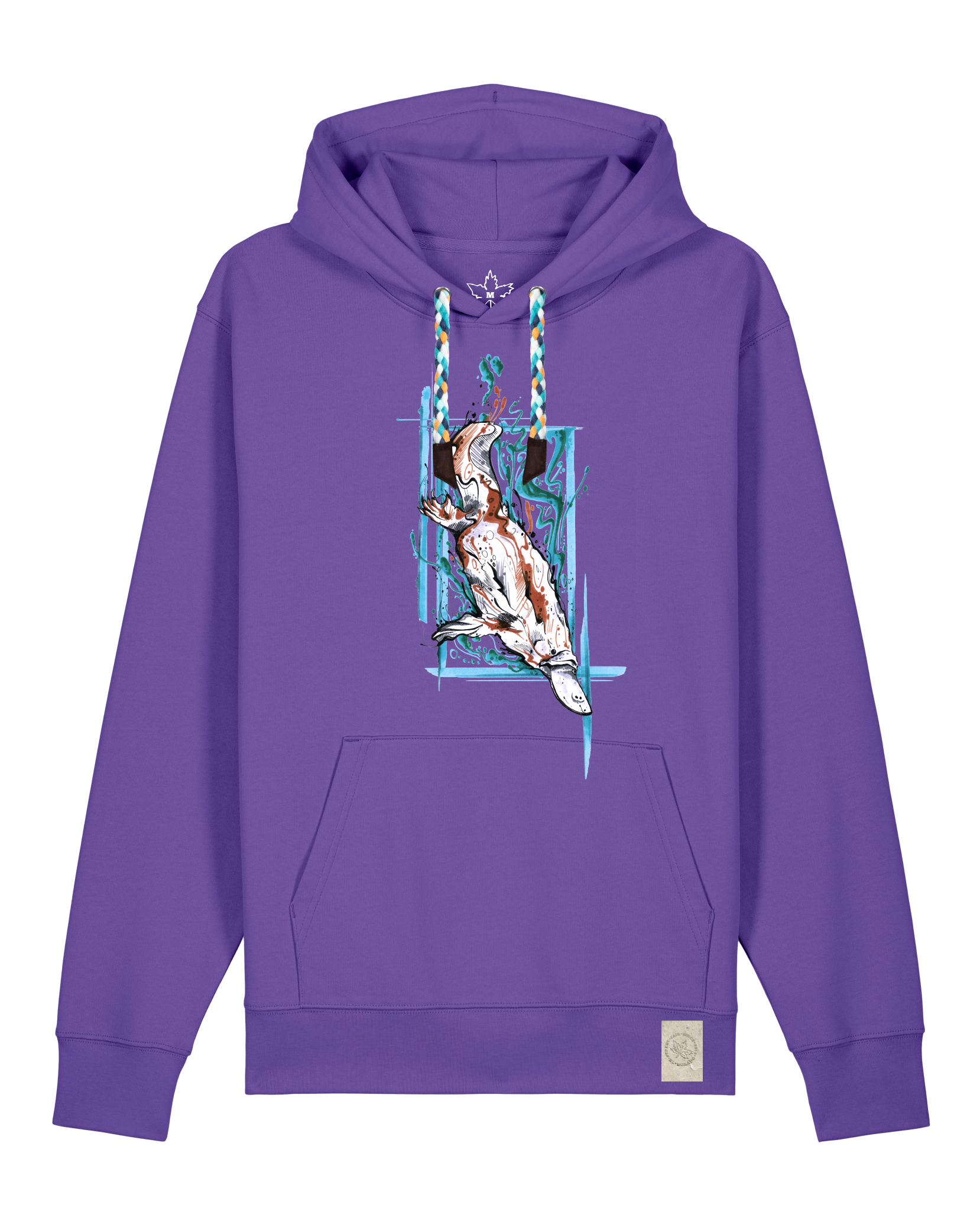 bio-unisex-medium fit-hoodie-duckbilly platy-stsu177-blaukraut-blaue kordel-front