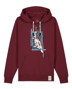 bio-unisex-medium fit-hoodie-duckbilly platy-stsu177-burgunder rot-blaue kordel-front
