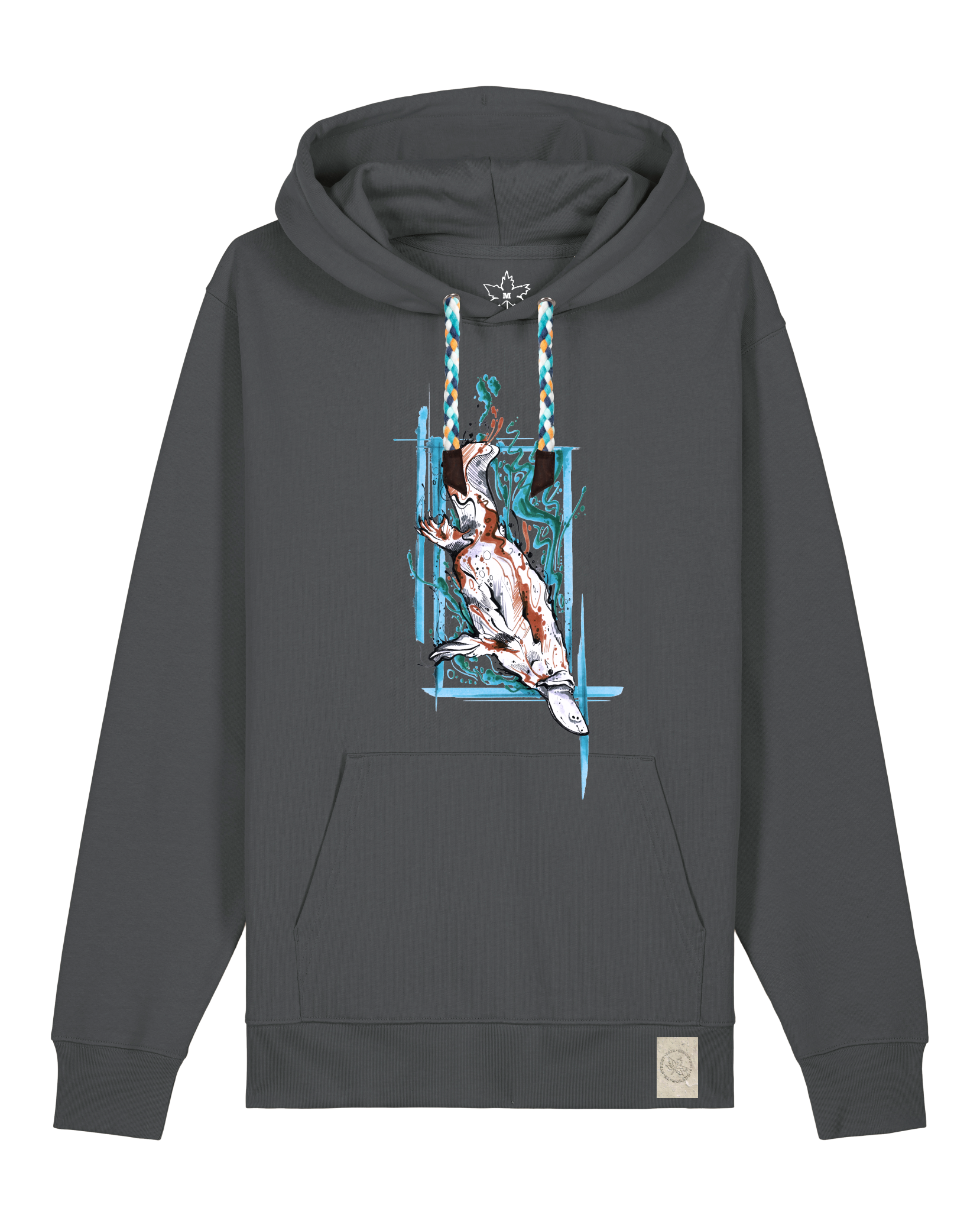 bio-unisex-medium fit-hoodie-duckbilly platy-stsu177-eisen-blaue kordel-front