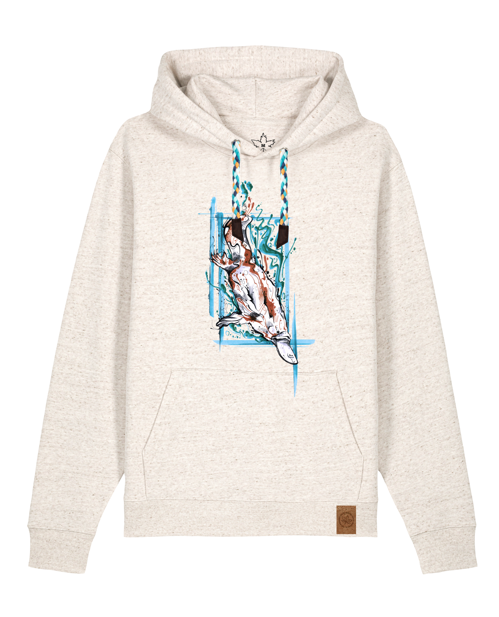 bio-unisex-medium fit-hoodie-duckbilly platy-stsu177-elbsandstein-blaue kordel-front