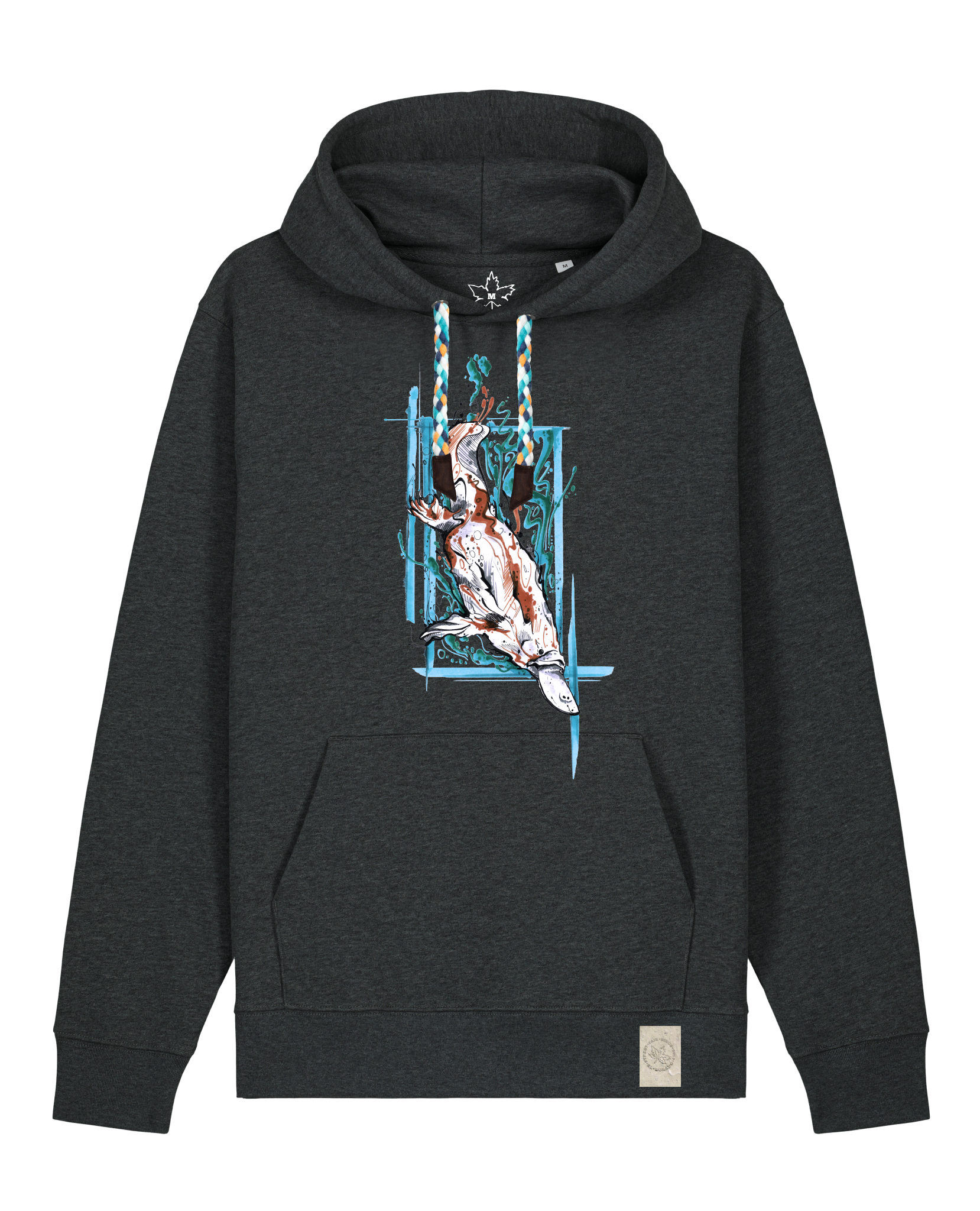 bio-unisex-medium fit-hoodie-duckbilly platy-stsu177-elephant-blaue kordel-front