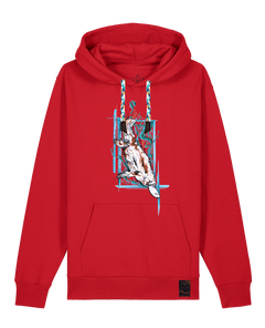 bio-unisex-medium fit-hoodie-duckbilly platy-stsu177-erdbeere-blaue kordel-front
