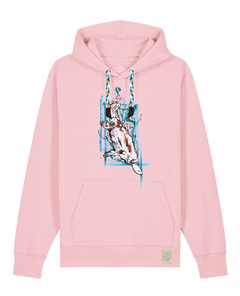 bio-unisex-medium fit-hoodie-duckbilly platy-stsu177-flamingo-blaue kordel-front