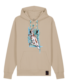 bio-unisex-medium fit-hoodie-duckbilly platy-stsu177-treibsand-blaue kordel-front