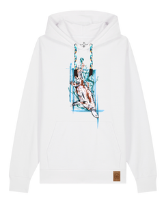 bio-unisex-medium fit-hoodie-duckbilly platy-stsu177-weiß-blaue kordel-front