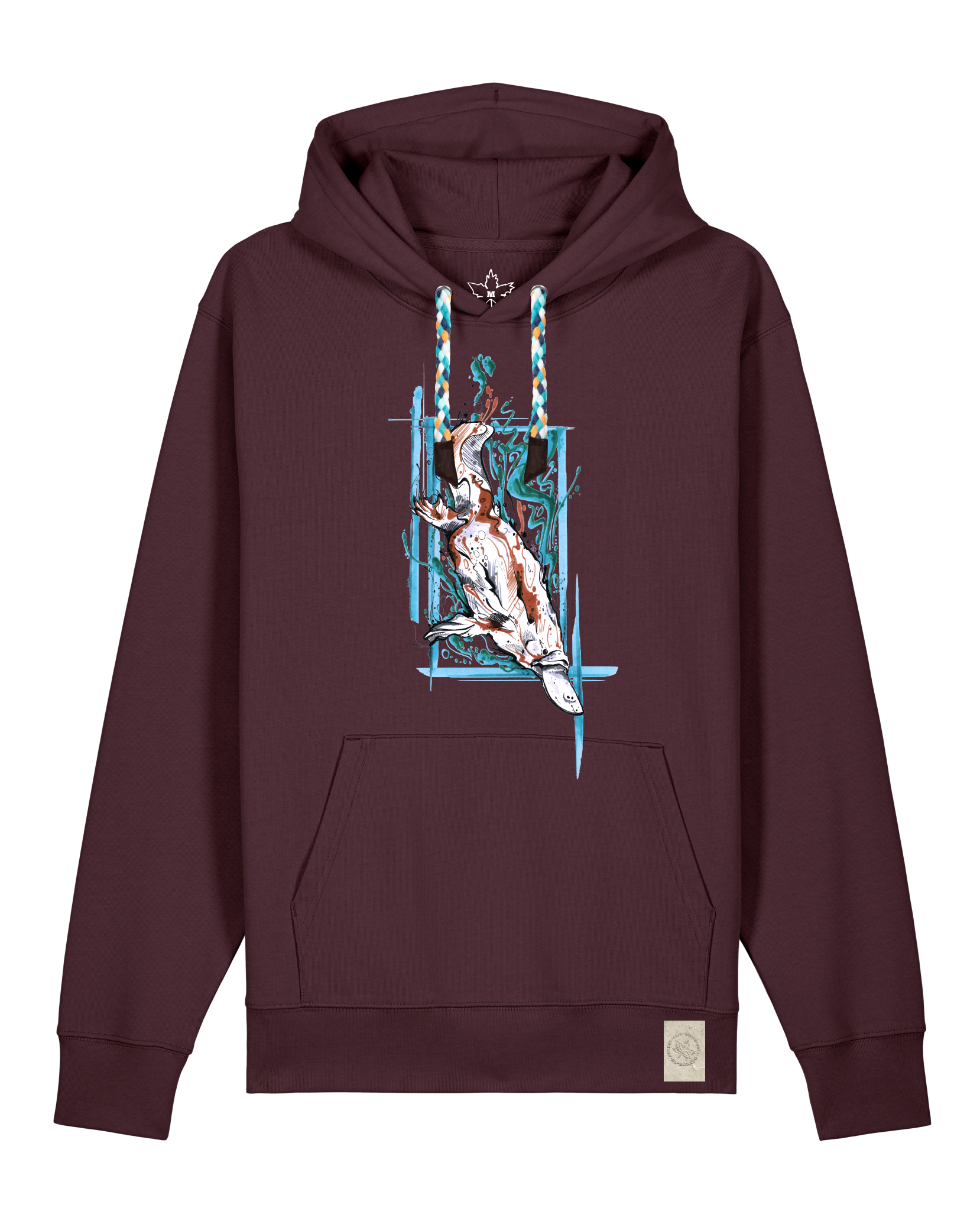 bio-unisex-medium fit-hoodie-duckbilly platy-stsu177-zartbitter-blaue kordel-front