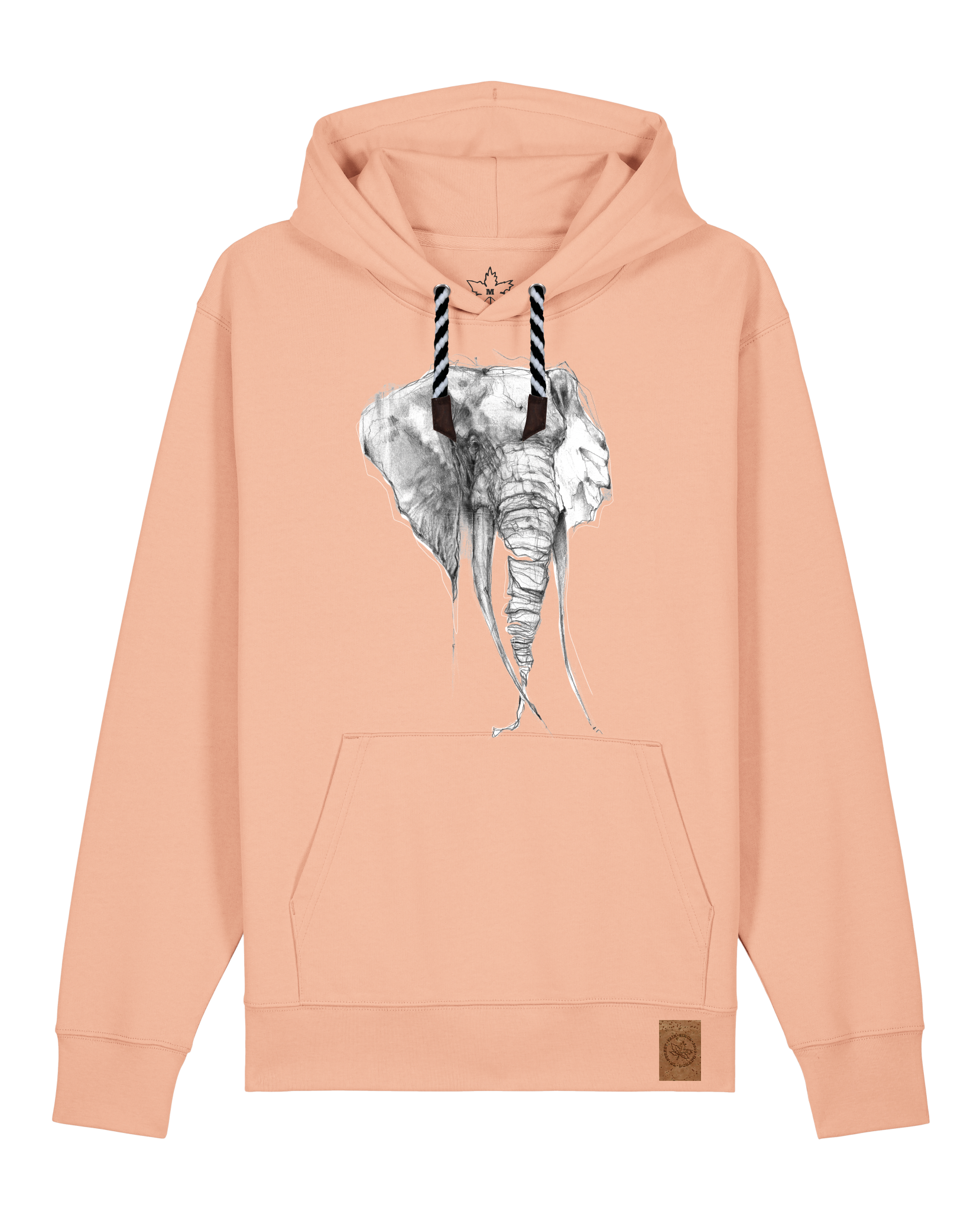 bio-unisex-medium fit-hoodie-elefant-stsu177-agyptische keramik-sw kordel-front