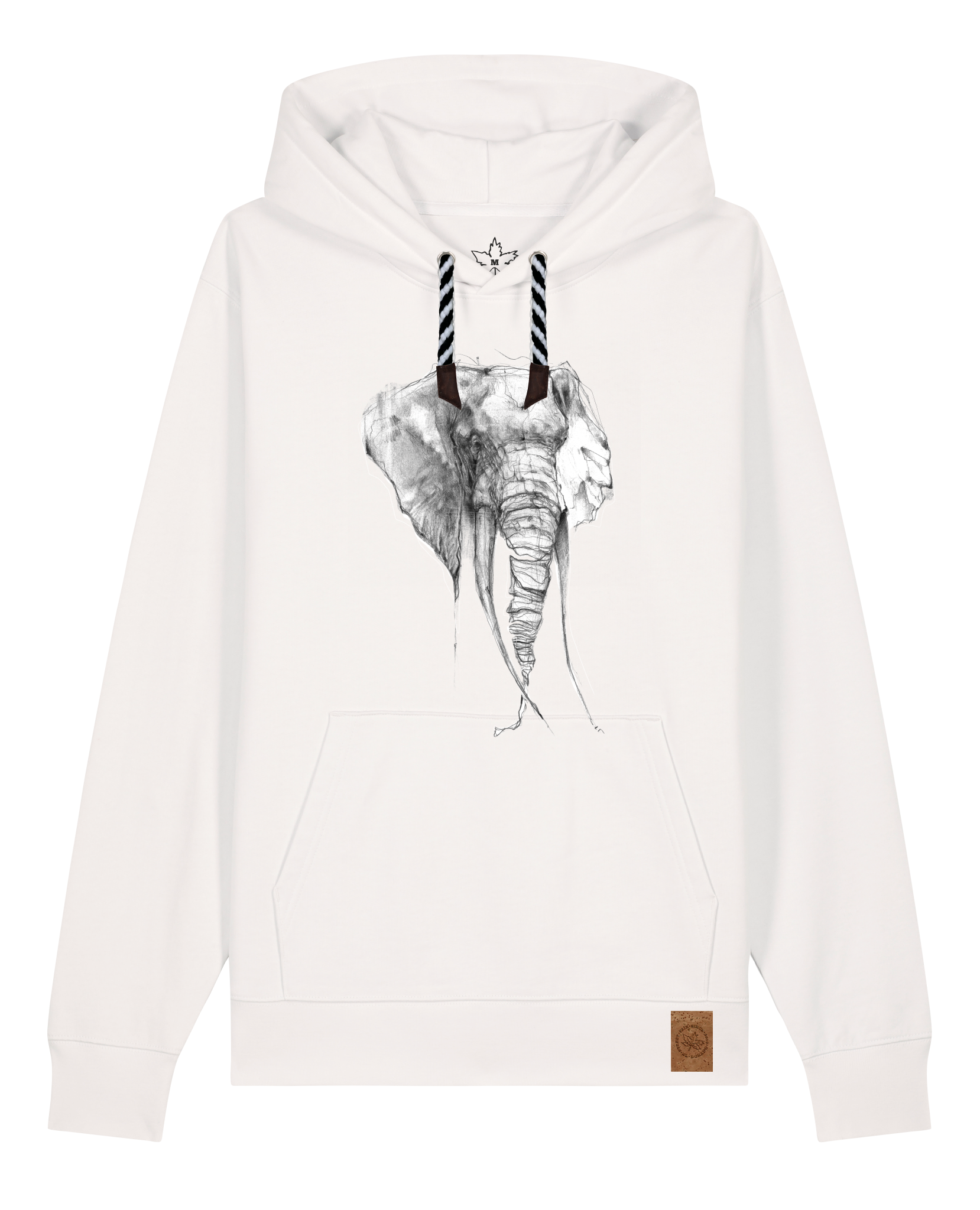 bio-unisex-medium fit-hoodie-elefant-stsu177-bio ei-sw kordel-front
