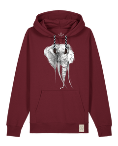 bio-unisex-medium fit-hoodie-elefant-stsu177-burgunder rot-sw kordel-front