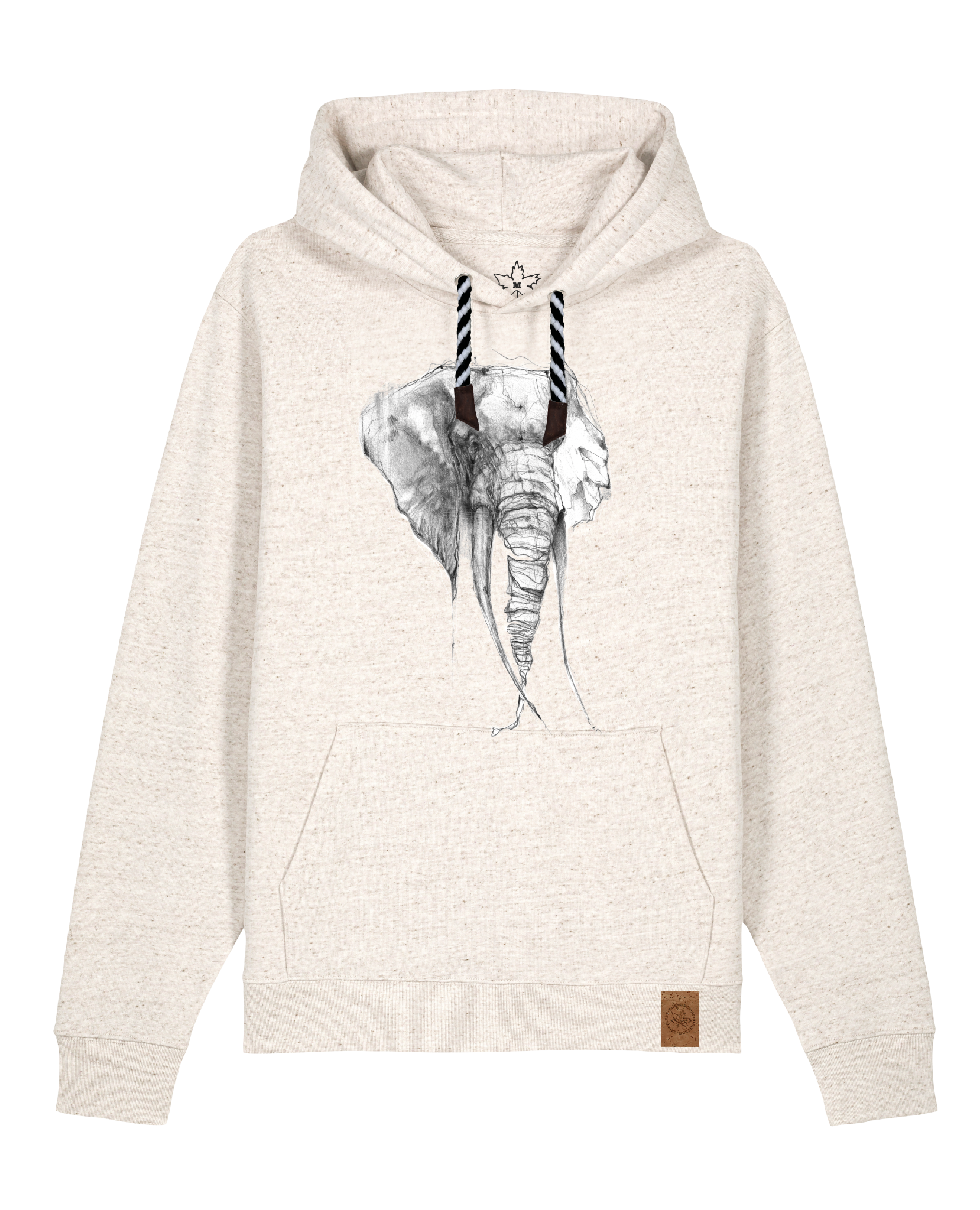 bio-unisex-medium fit-hoodie-elefant-stsu177-elbsandstein-sw kordel-front