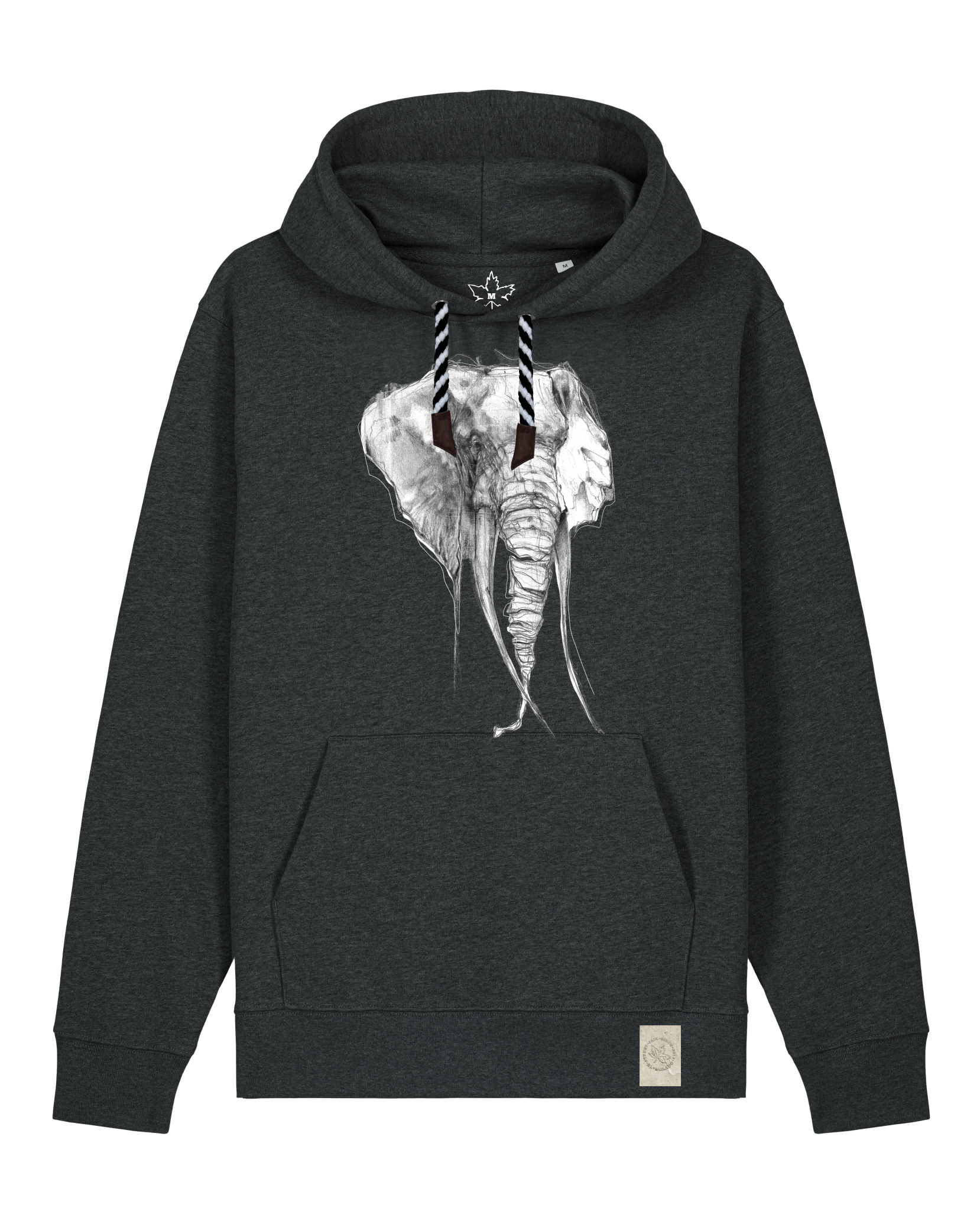 bio-unisex-medium fit-hoodie-elefant-stsu177-elephant-sw kordel-front