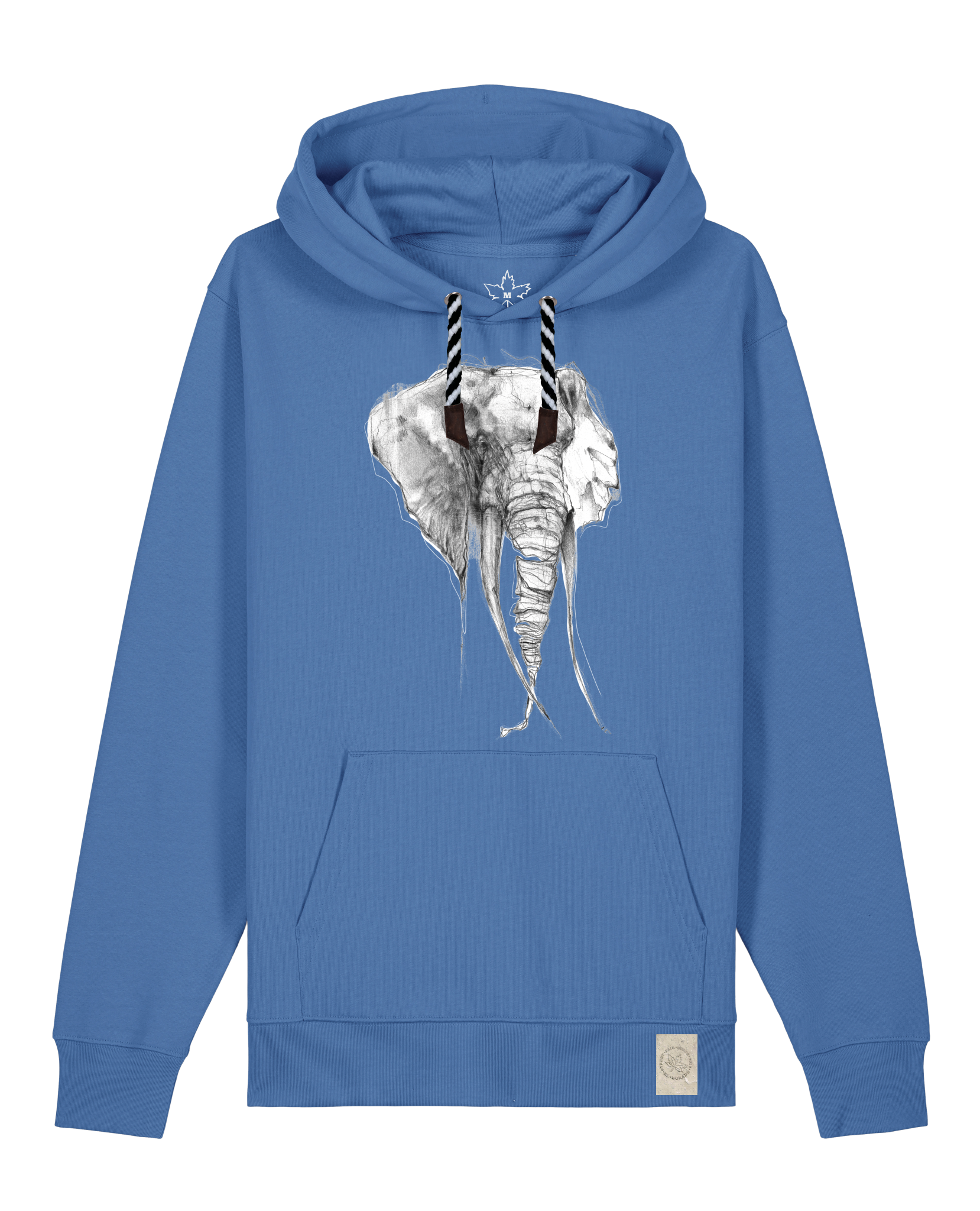 bio-unisex-medium fit-hoodie-elefant-stsu177-hortensie-sw kordel-front