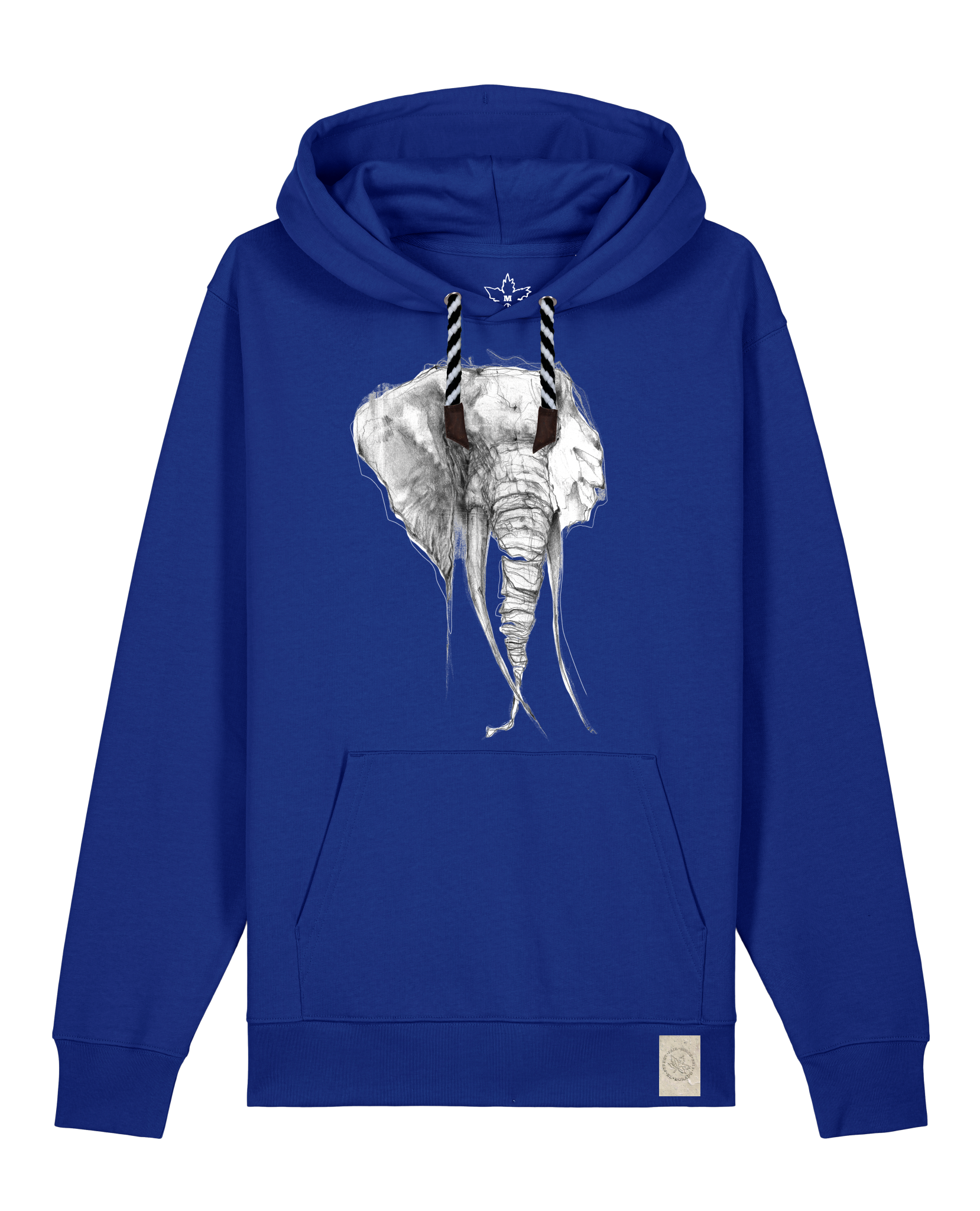 bio-unisex-medium fit-hoodie-elefant-stsu177-kornblume-sw kordel-front
