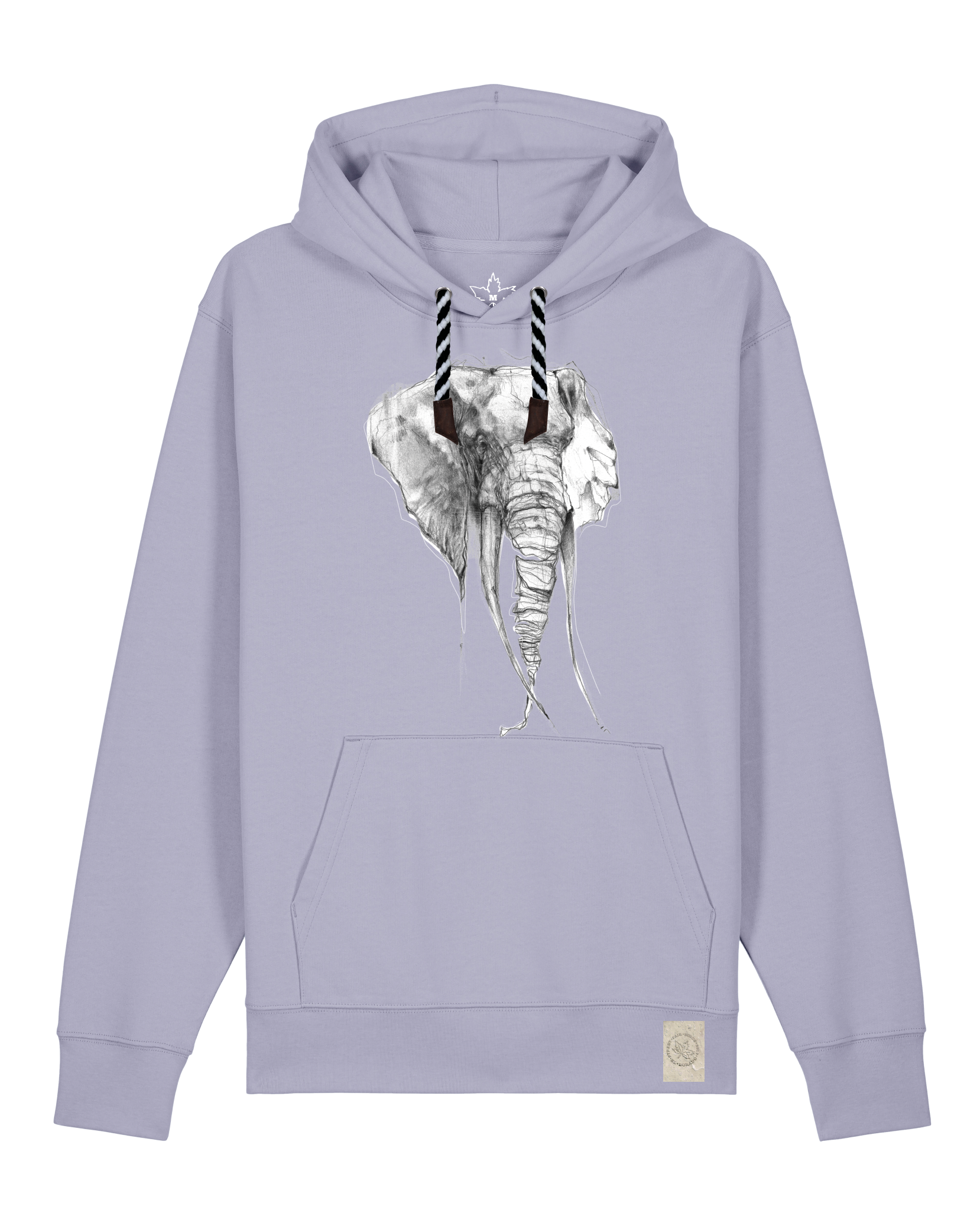bio-unisex-medium fit-hoodie-elefant-stsu177-lavender-sw kordel-front
