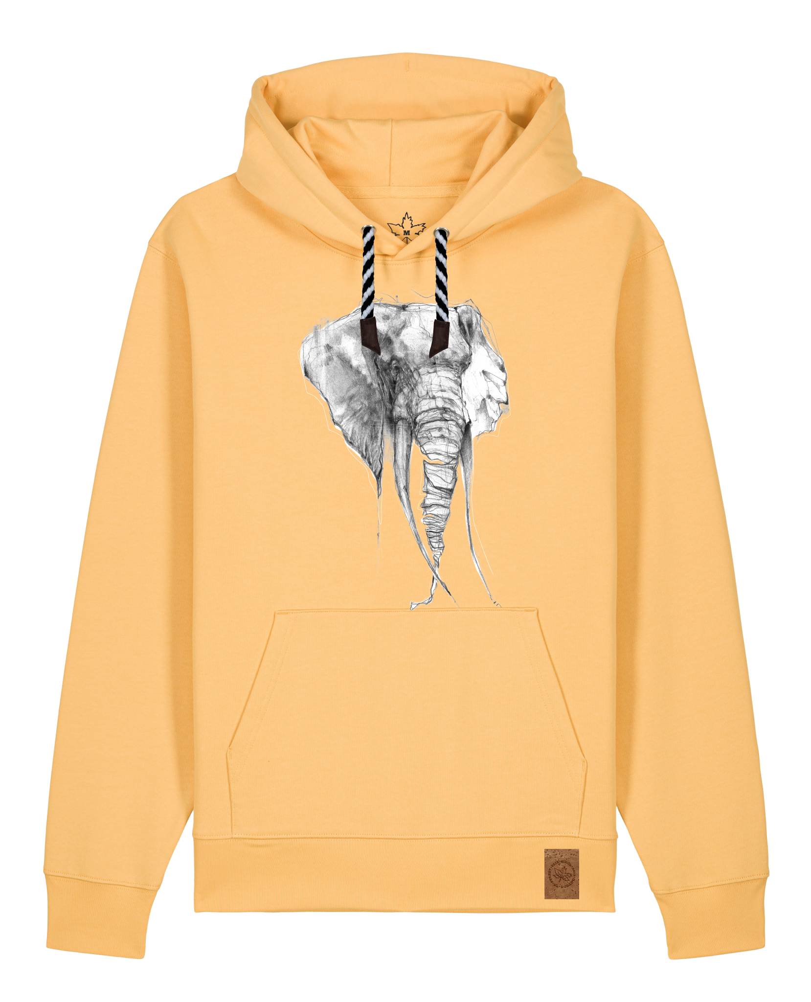 bio-unisex-medium fit-hoodie-elefant-stsu177-senfkorn-sw kordel-front