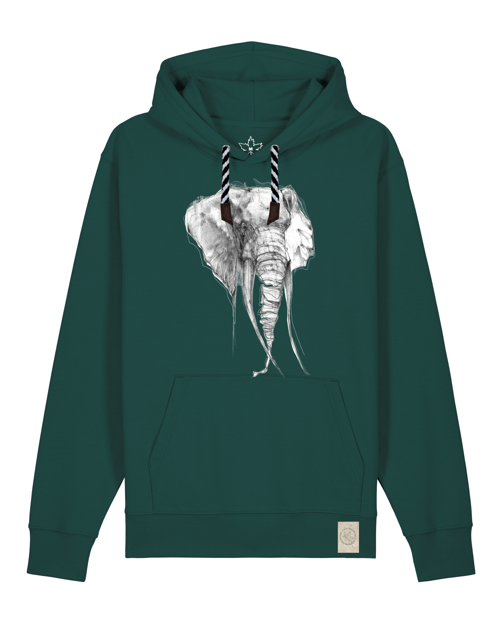 bio-unisex-medium fit-hoodie-elefant-stsu177-spirulina-sw kordel-front