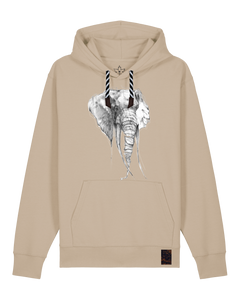 bio-unisex-medium fit-hoodie-elefant-stsu177-treibsand-sw kordel-front