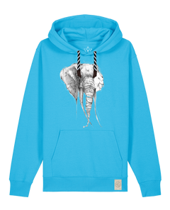 bio-unisex-medium fit-hoodie-elefant-stsu177-wasserblau-sw kordel-front