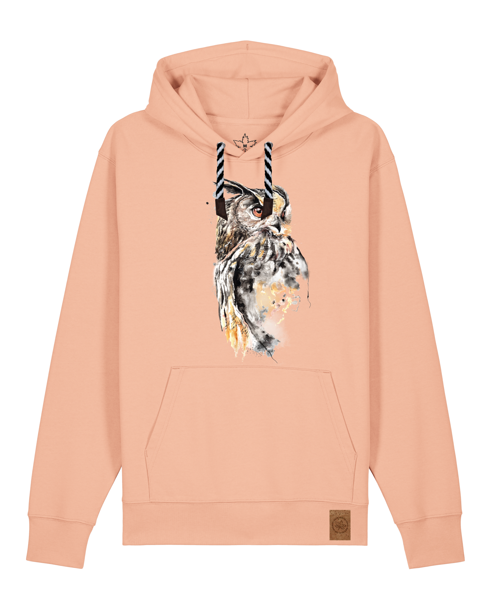 bio-unisex-medium fit-hoodie-eule-stsu177-agyptische keramik-sw kordel-front