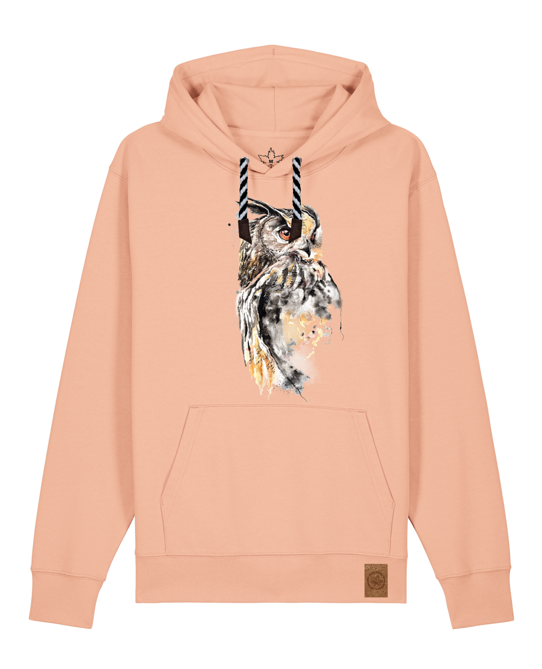 bio-unisex-medium fit-hoodie-eule-stsu177-agyptische keramik-sw kordel-front