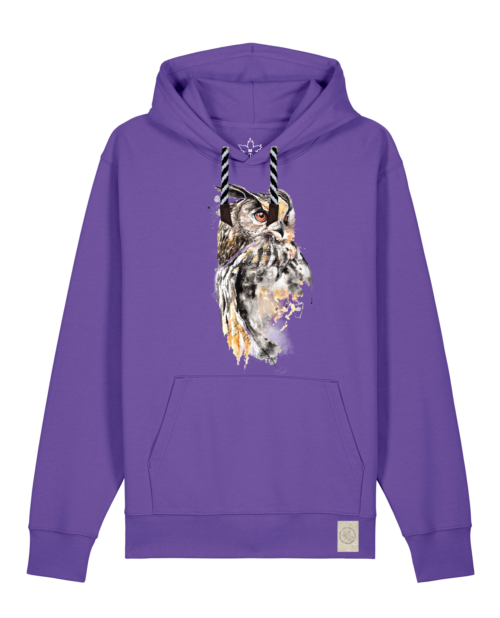 bio-unisex-medium fit-hoodie-eule-stsu177-blaukraut-sw kordel-front