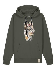 bio-unisex-medium fit-hoodie-eule-stsu177-grunkohl-sw kordel-front