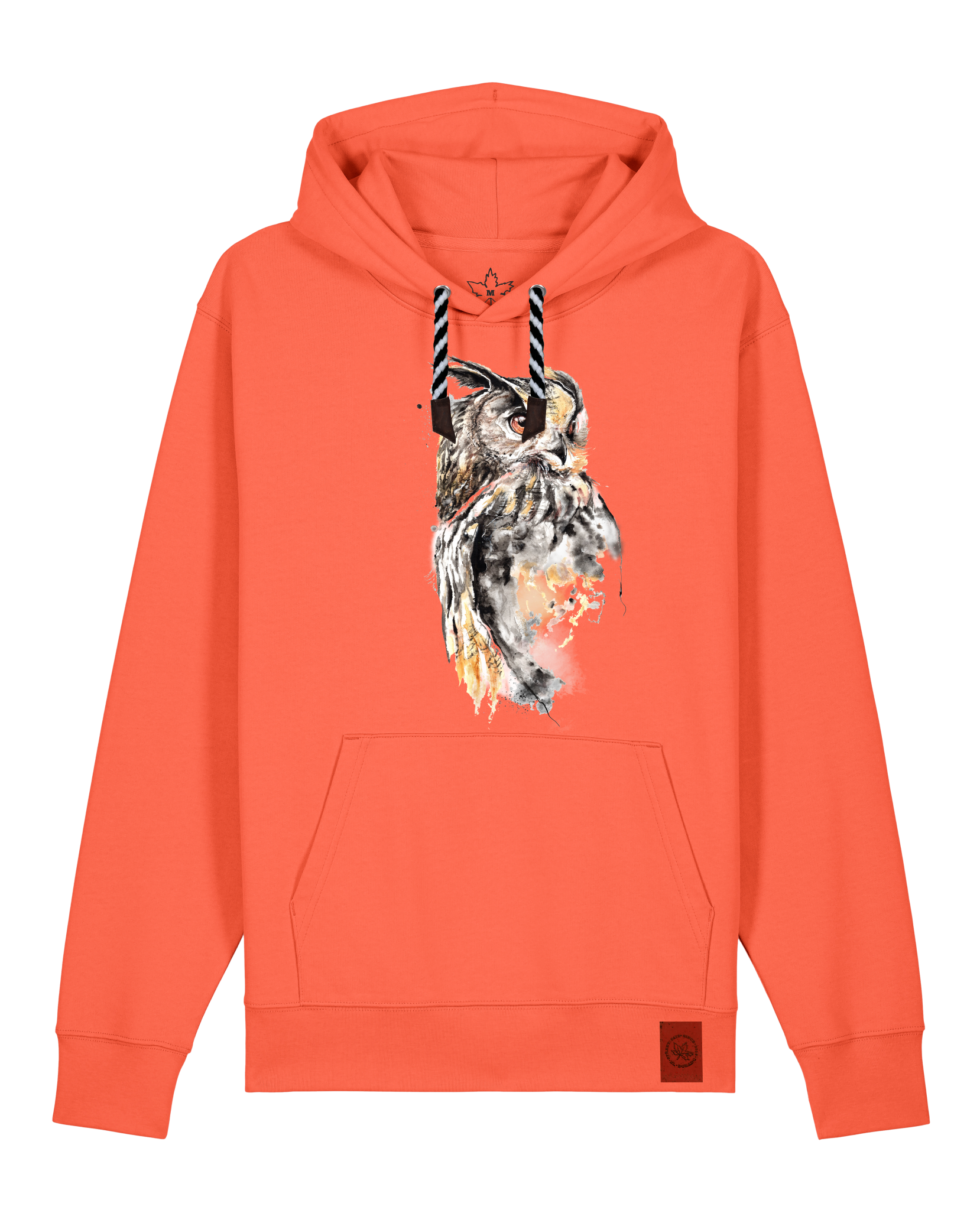 bio-unisex-medium fit-hoodie-eule-stsu177-mandarine-sw kordel-front