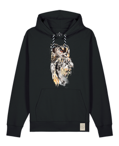 bio-unisex-medium fit-hoodie-eule-stsu177-schwarz-sw kordel-front