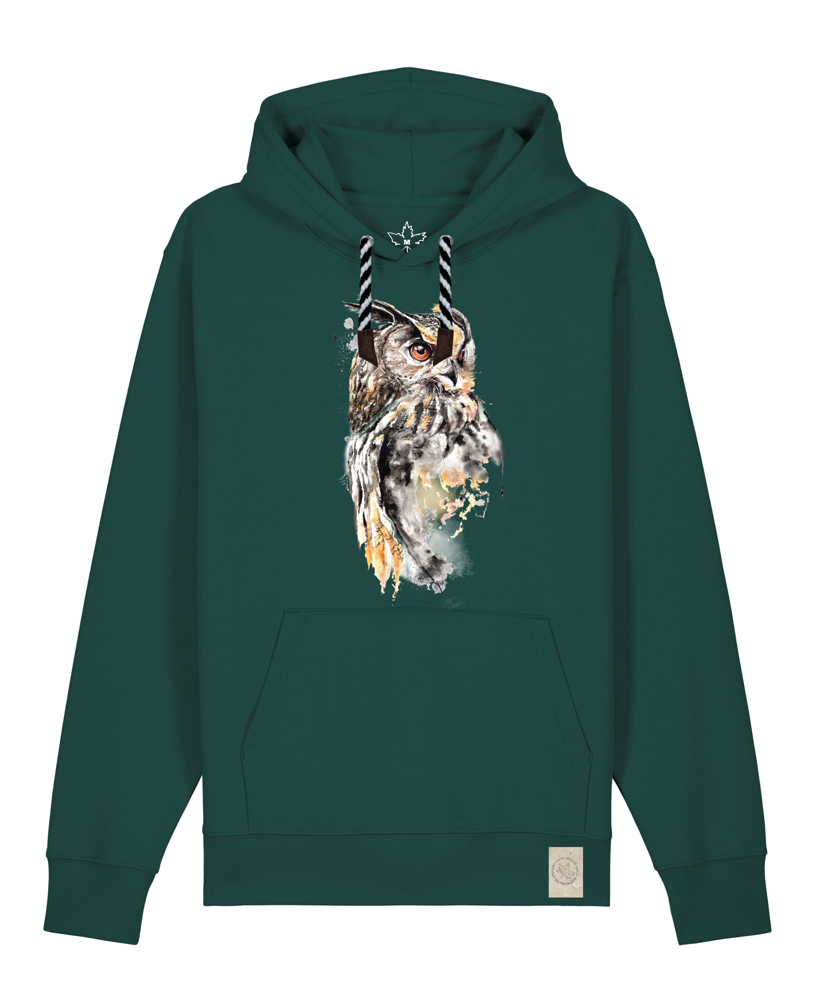 bio-unisex-medium fit-hoodie-eule-stsu177-spirulina-sw kordel-front