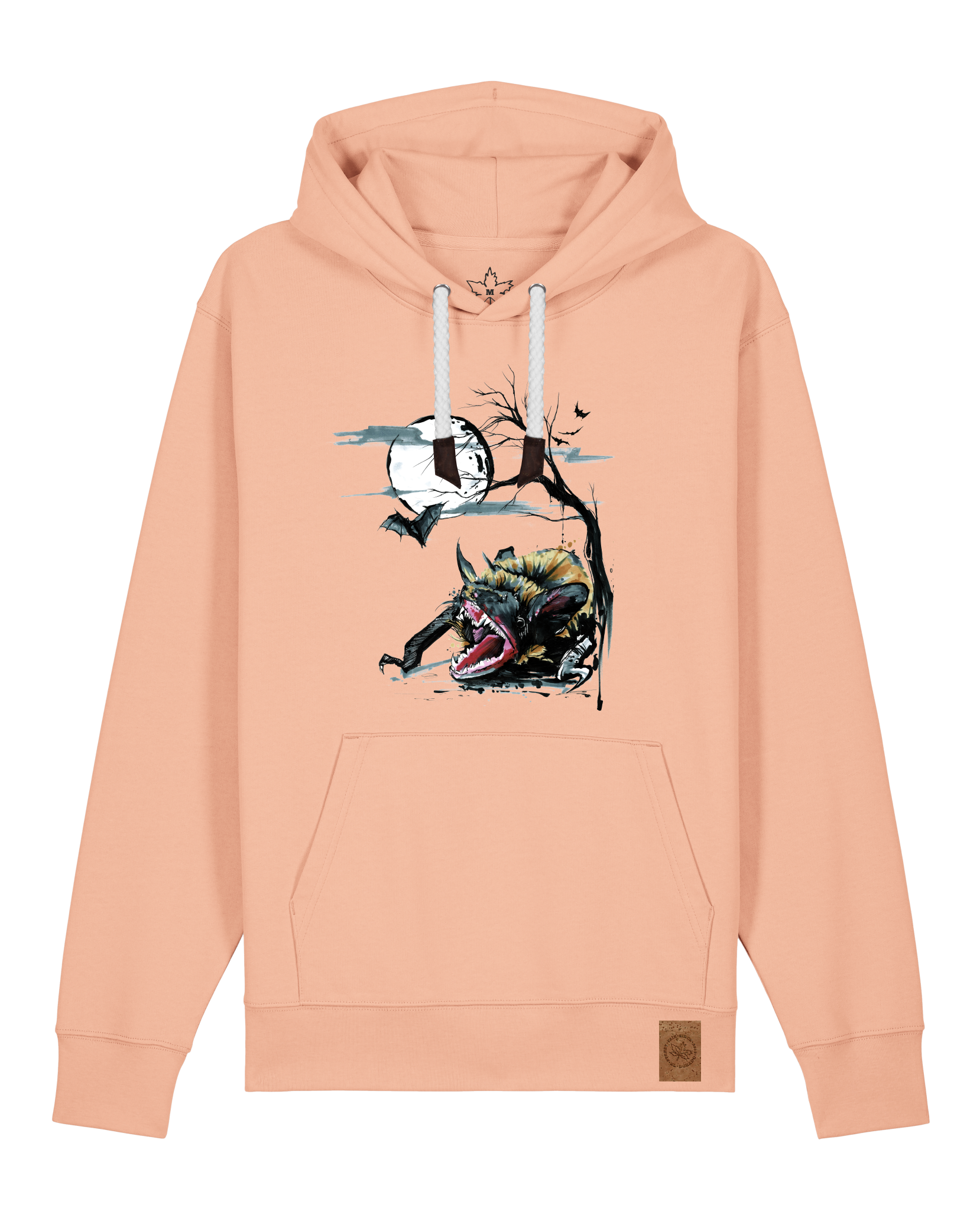 bio-unisex-medium fit-hoodie-fledermaus-stsu177-agyptische keramik-weiße kordel-front