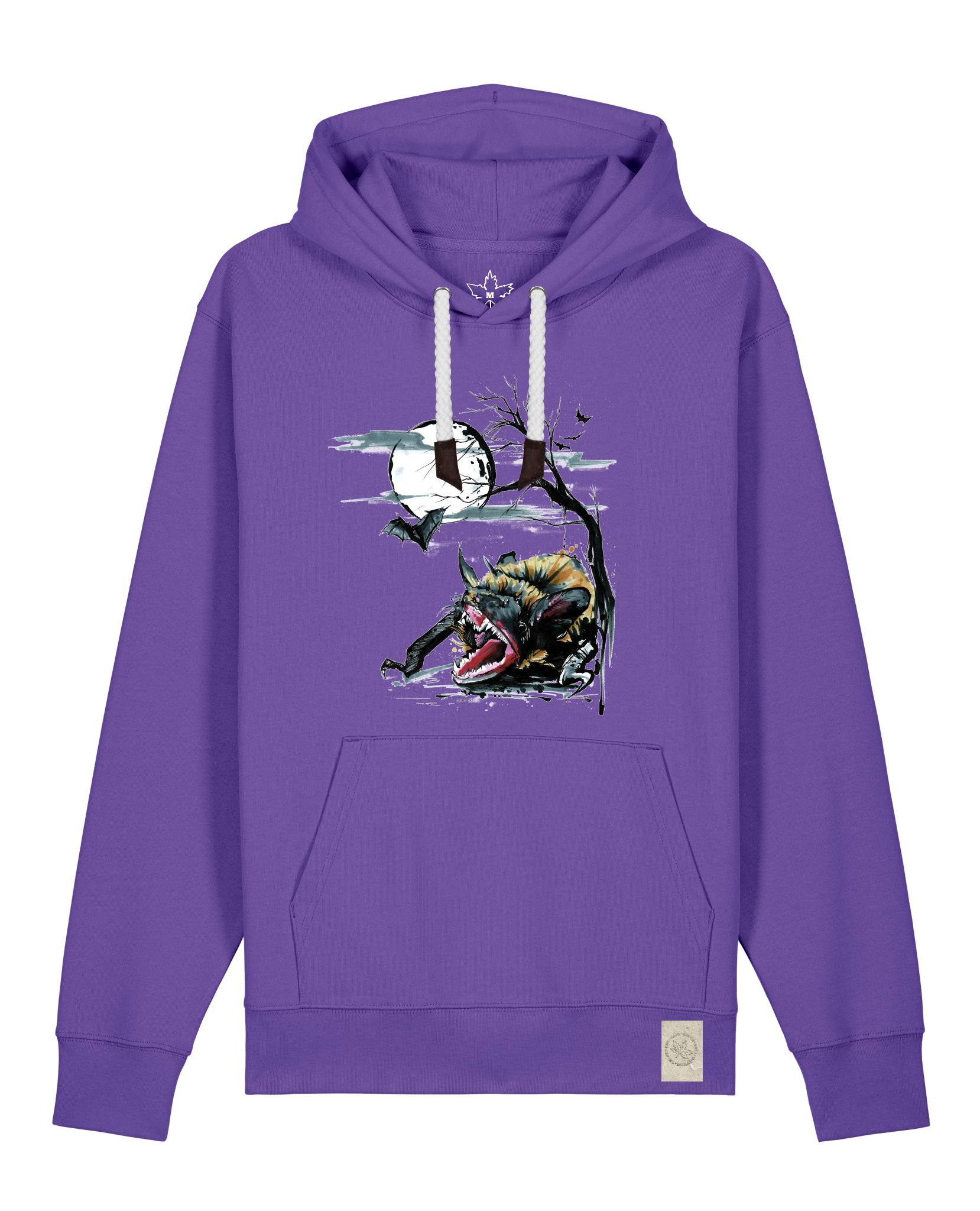 bio-unisex-medium fit-hoodie-fledermaus-stsu177-blaukraut-weiße kordel-front