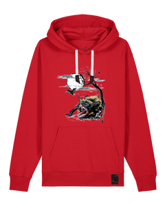bio-unisex-medium fit-hoodie-fledermaus-stsu177-erdbeere-weiße kordel-front