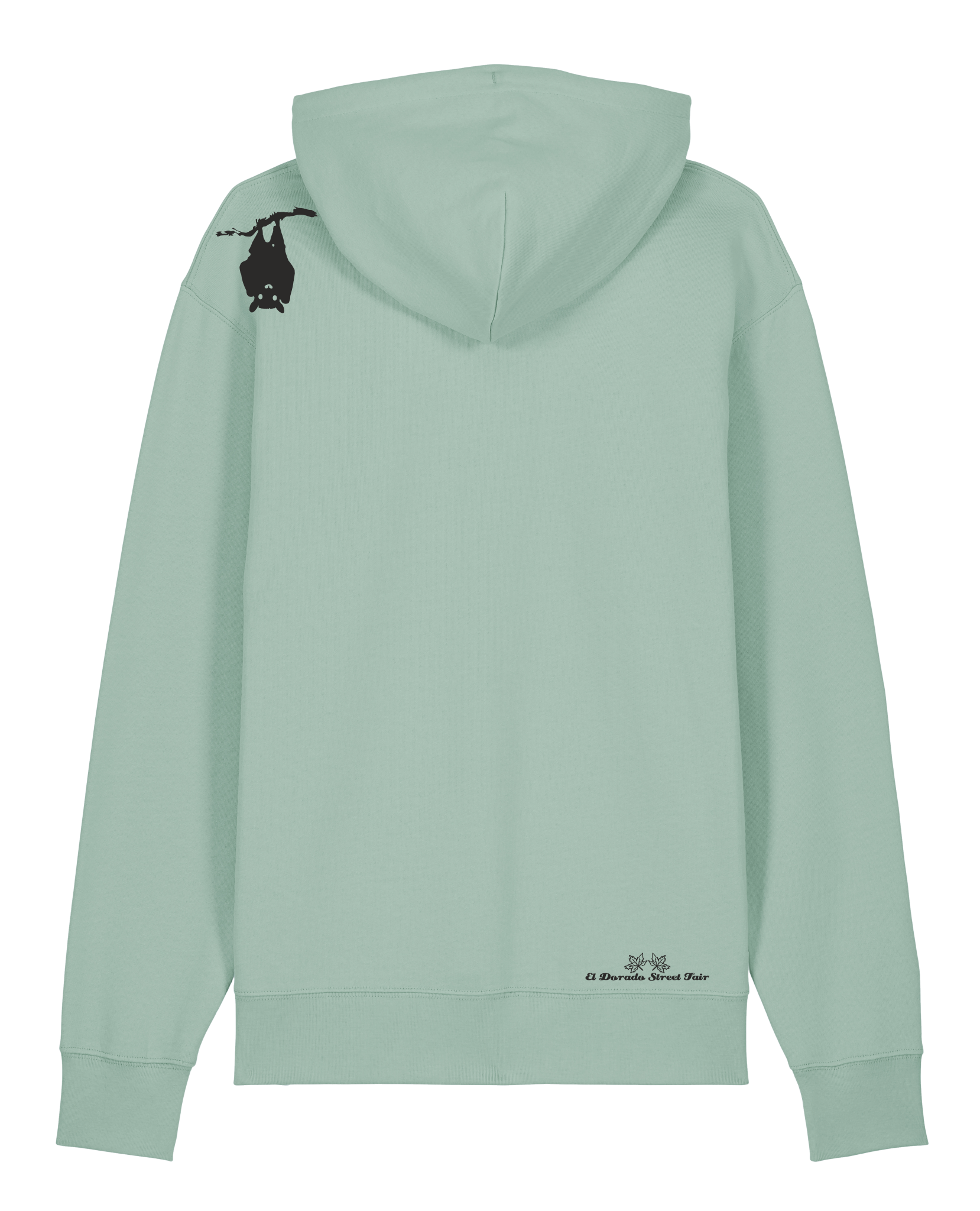 bio-unisex-medium fit-hoodie-fledermaus-stsu177-eukalyptus-weiße kordel-back