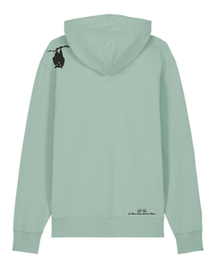 bio-unisex-medium fit-hoodie-fledermaus-stsu177-eukalyptus-weiße kordel-back
