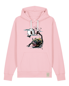 bio-unisex-medium fit-hoodie-fledermaus-stsu177-flamingo-weiße kordel-front