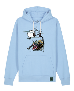bio-unisex-medium fit-hoodie-fledermaus-stsu177-lagune-weiße kordel-front