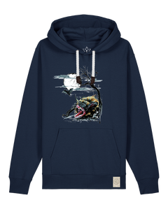 bio-unisex-medium fit-hoodie-fledermaus-stsu177-marine-weiße kordel-front
