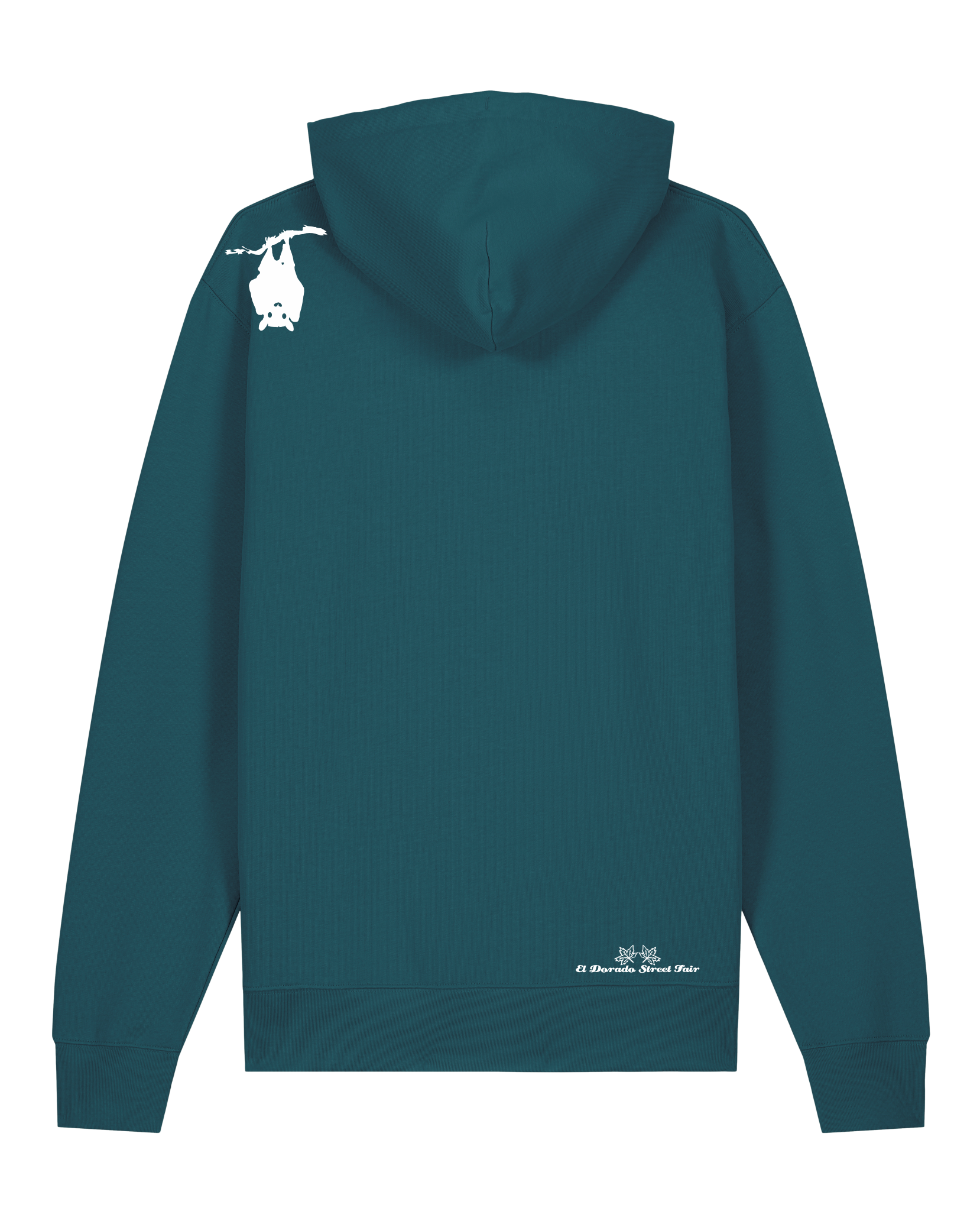 bio-unisex-medium fit-hoodie-fledermaus-stsu177-nordmanntanne-weiße kordel-back