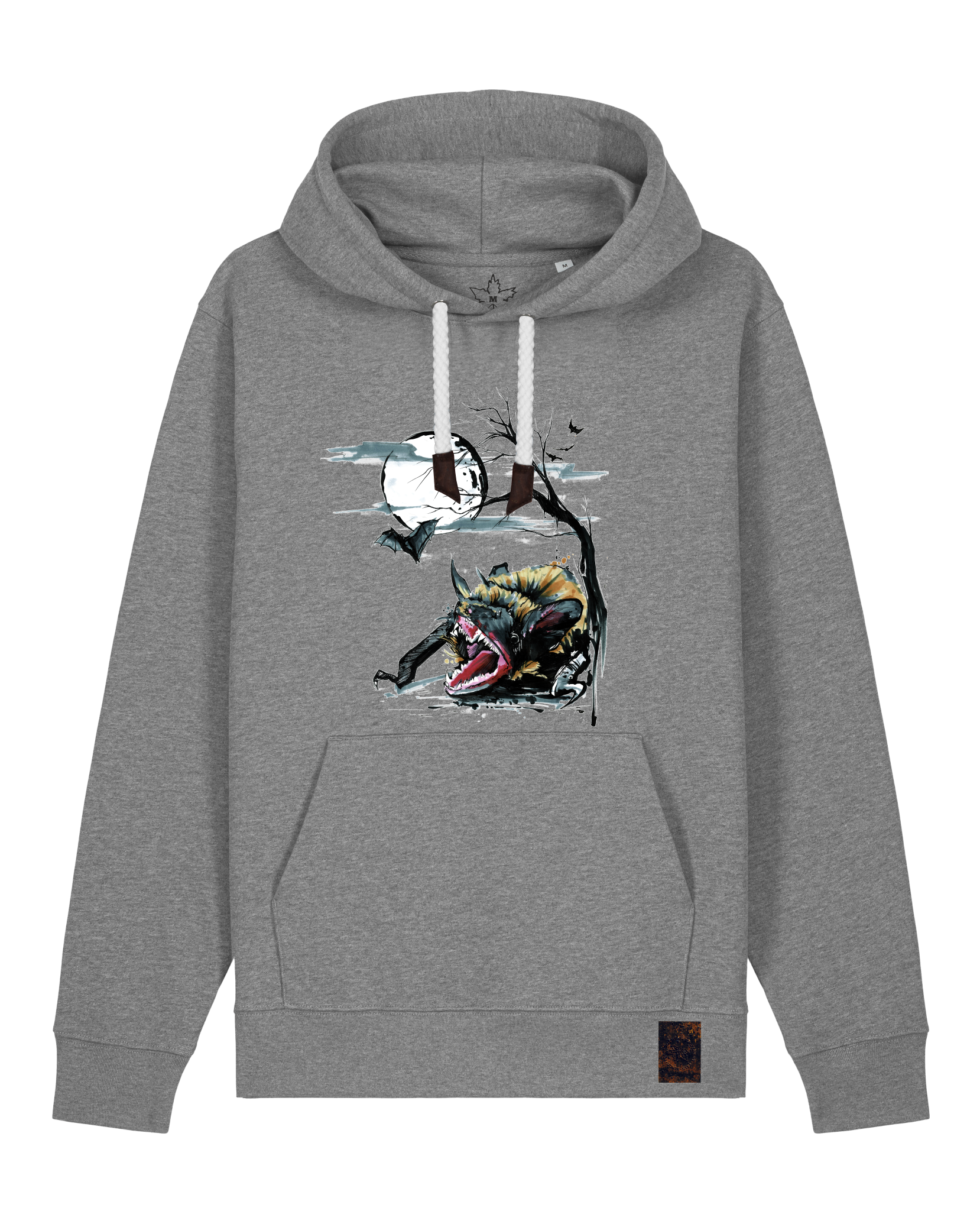 bio-unisex-medium fit-hoodie-fledermaus-stsu177-opossum-weiße kordel-front