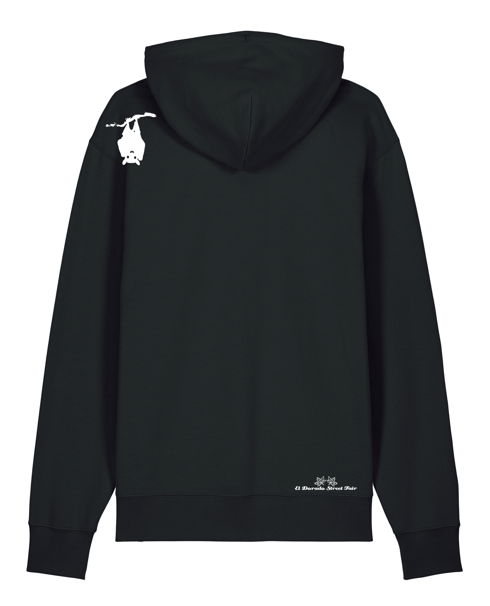 bio-unisex-medium fit-hoodie-fledermaus-stsu177-schwarz-weiße kordel-back