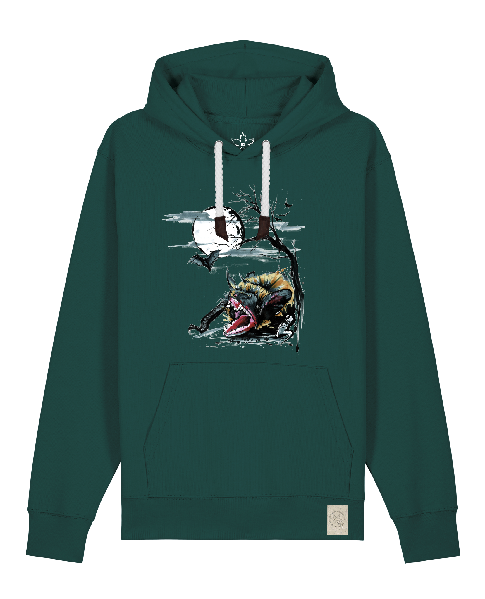 bio-unisex-medium fit-hoodie-fledermaus-stsu177-spirulina-weiße kordel-front