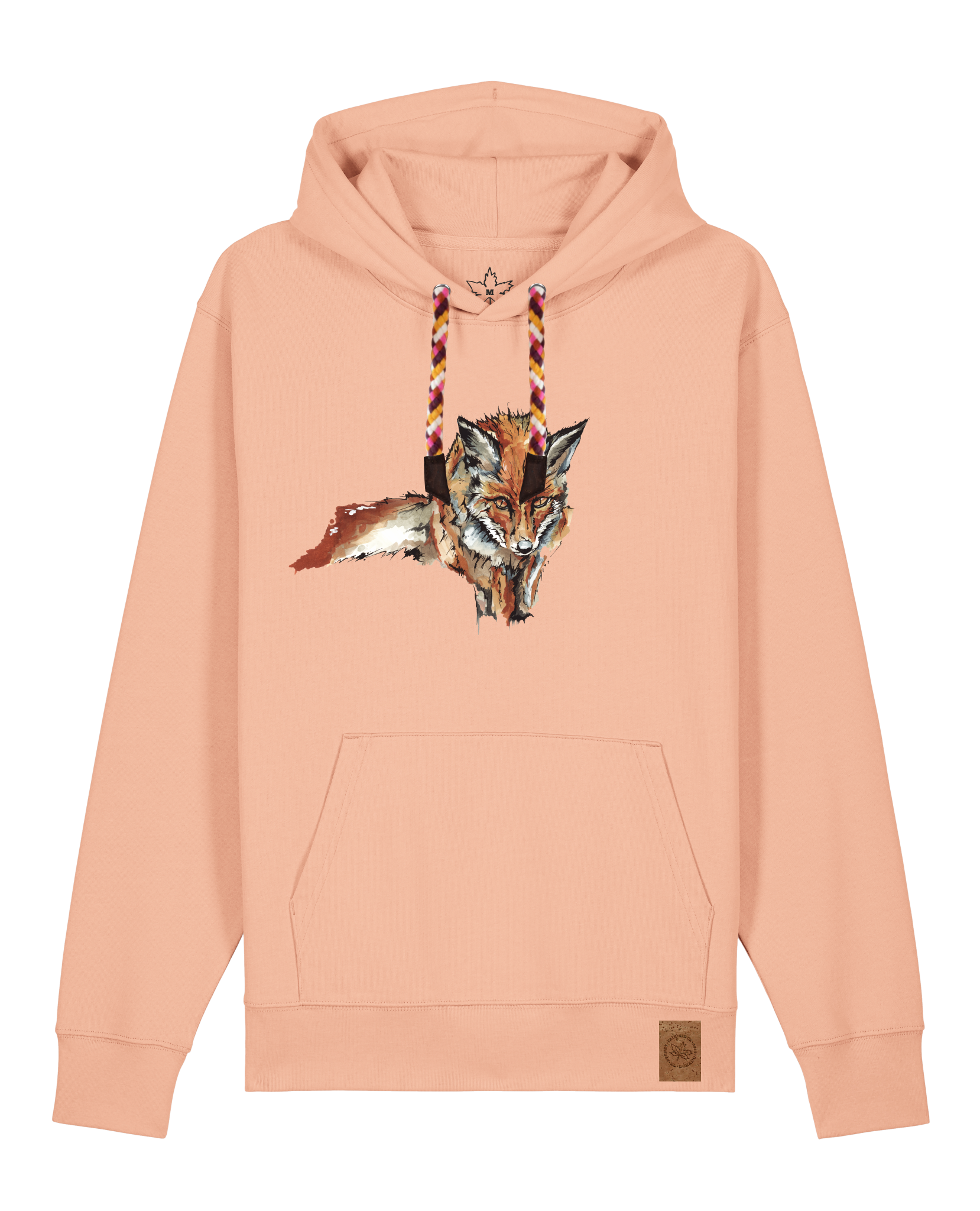 bio-unisex-medium fit-hoodie-fox views-stsu177-agyptische keramik-rote kordel-front