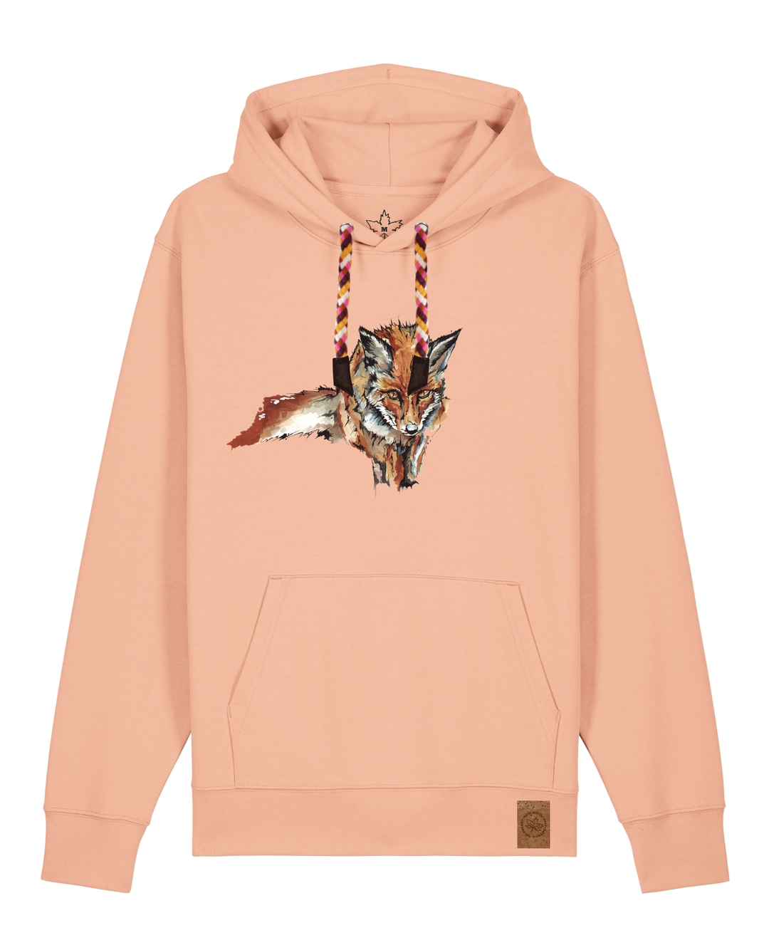 bio-unisex-medium fit-hoodie-fox views-stsu177-agyptische keramik-rote kordel-front