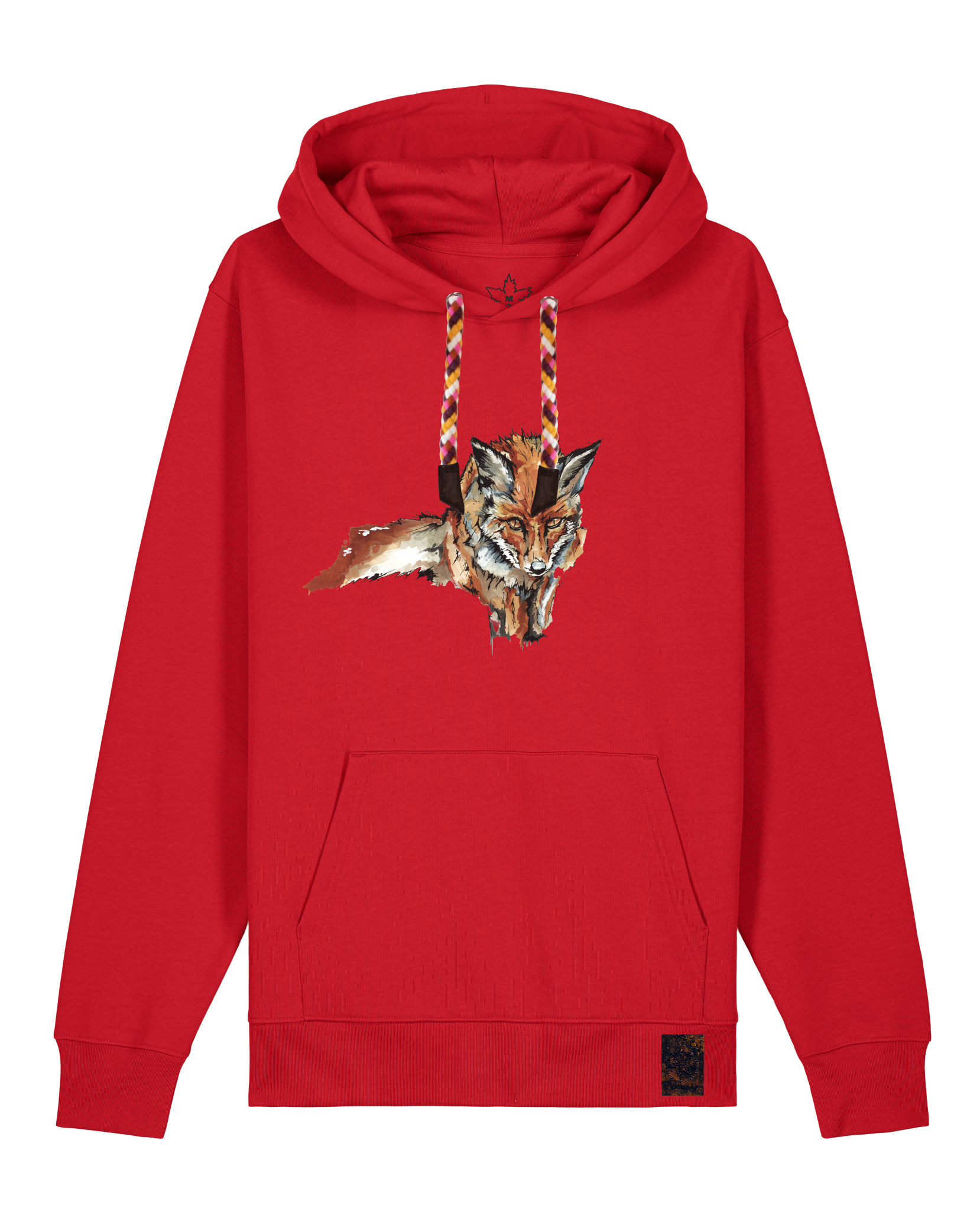 bio-unisex-medium fit-hoodie-fox views-stsu177-erdbeere-rote kordel-front