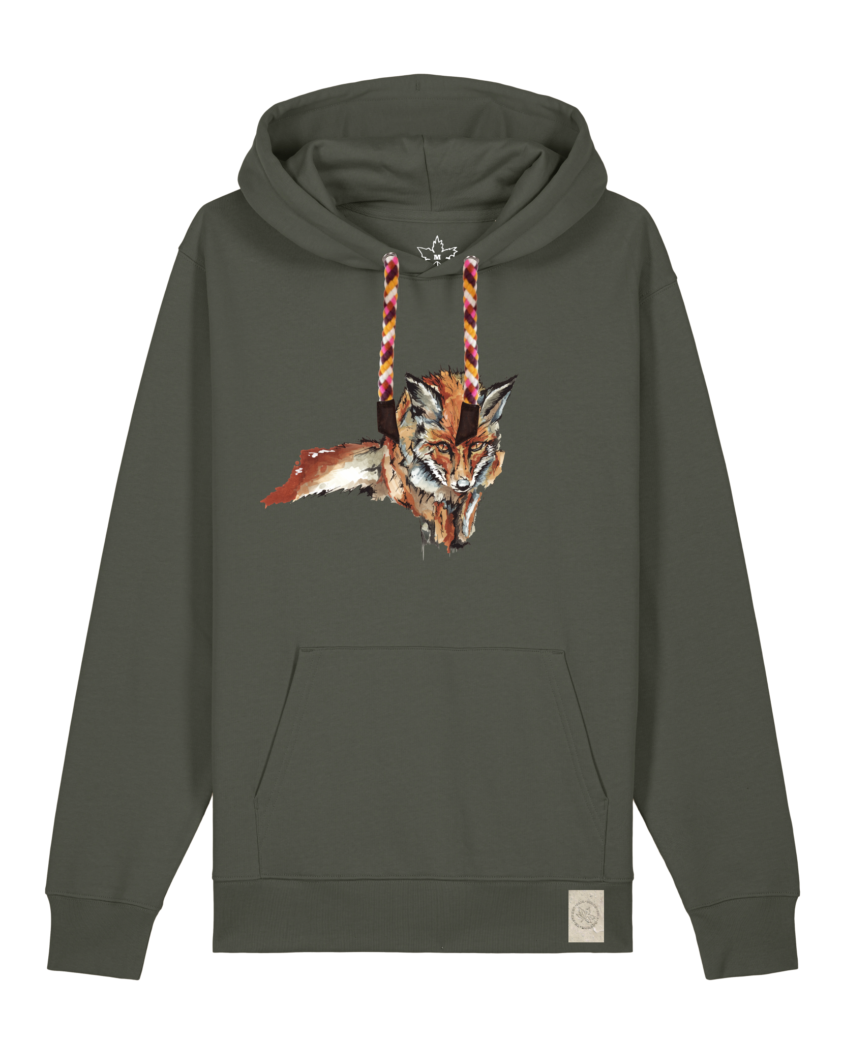 bio-unisex-medium fit-hoodie-fox views-stsu177-grunkohl-rote kordel-front