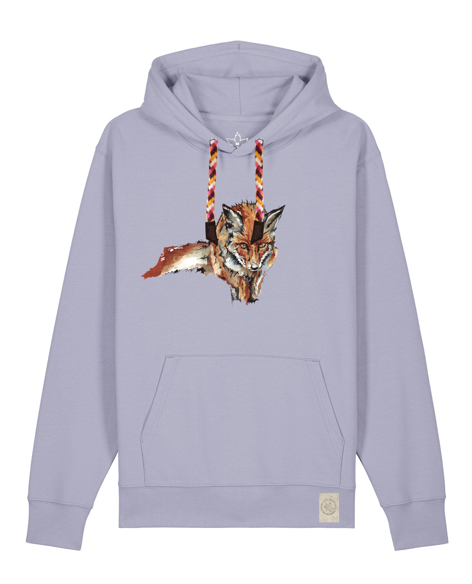 bio-unisex-medium fit-hoodie-fox views-stsu177-lavender-rote kordel-front