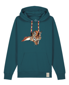 bio-unisex-medium fit-hoodie-fox views-stsu177-nordmanntanne-rote kordel-front