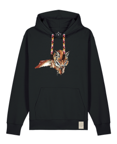 bio-unisex-medium fit-hoodie-fox views-stsu177-schwarz-rote kordel-front
