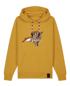 bio-unisex-medium fit-hoodie-fox views-stsu177-senf-rote kordel-front