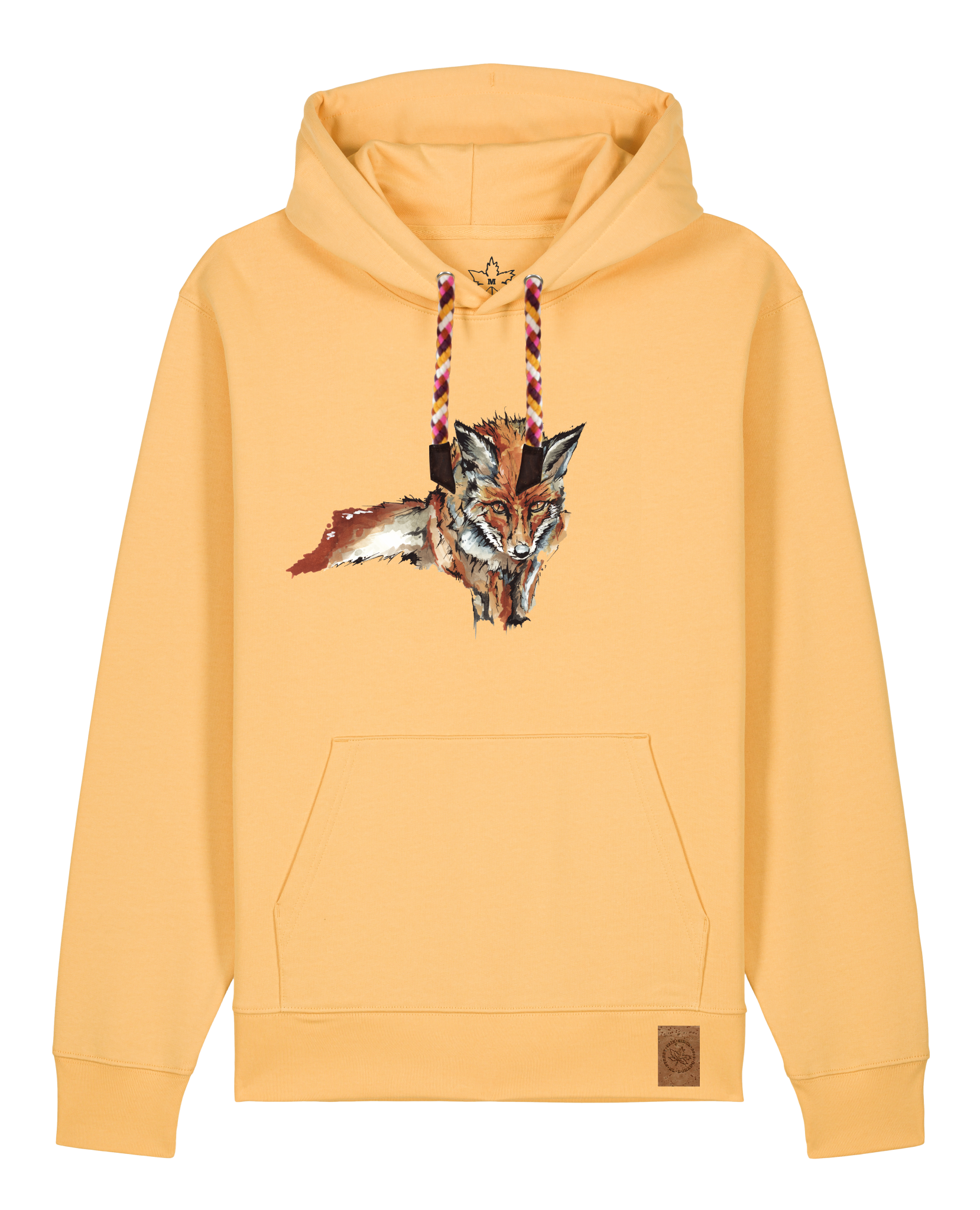 bio-unisex-medium fit-hoodie-fox views-stsu177-senfkorn-rote kordel-front